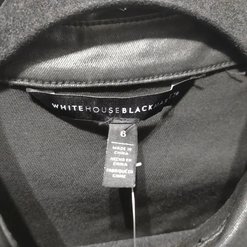 White House Black Market WHBM coated denim shirtdress NWT size 6 black - Picture 5 of 11